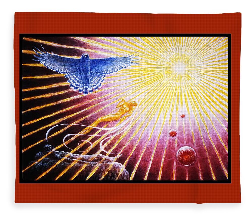 Bird Fleece Blanket featuring the painting Going Home To . . . by Hartmut Jager