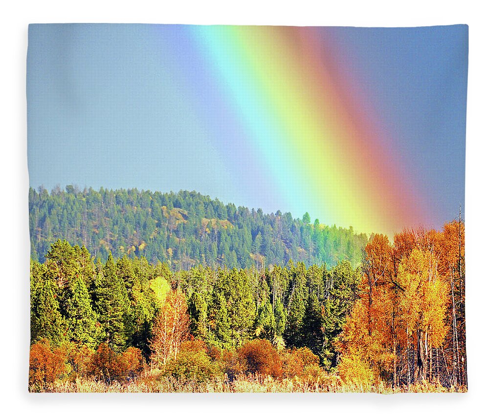 Gold Fleece Blanket featuring the photograph Gold At the End of the Rainbow by Ted Keller
