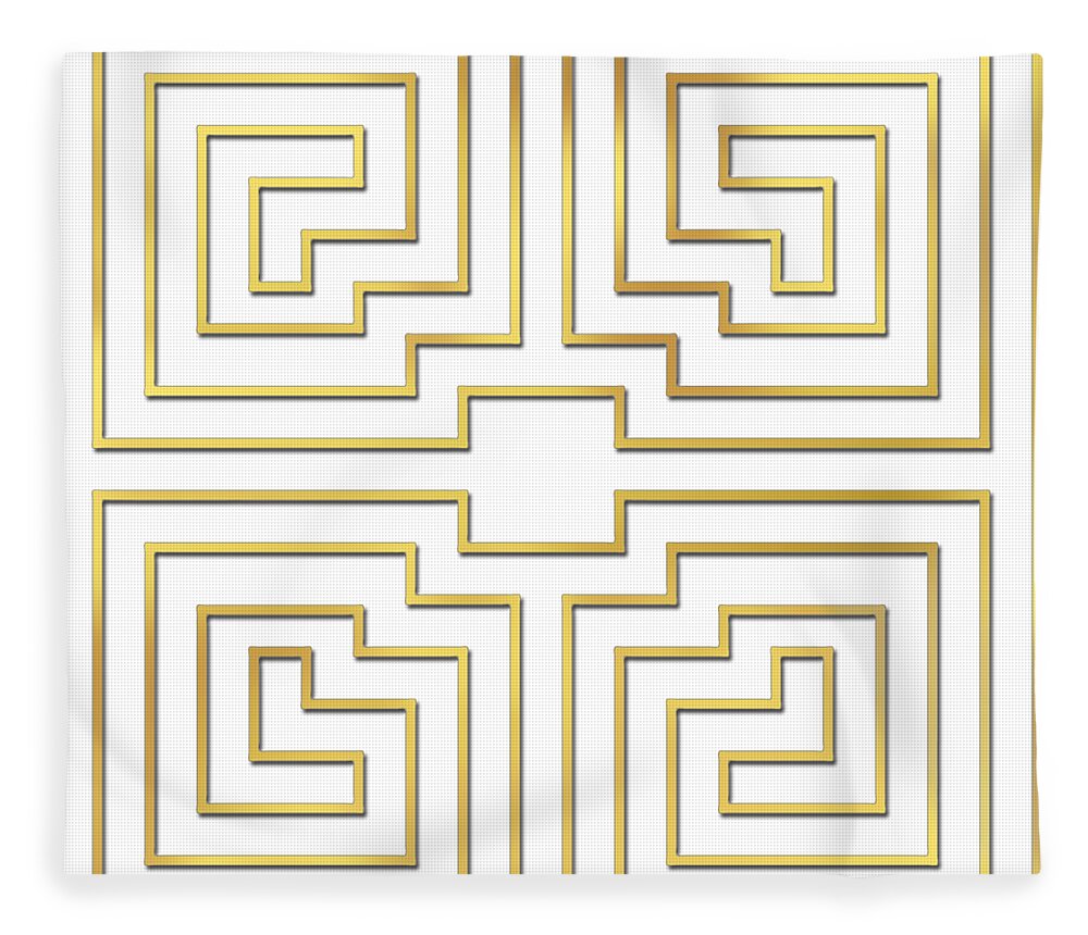 Gold Stripes Transparent Fleece Blanket featuring the digital art Gold Stripes Transparent by Chuck Staley