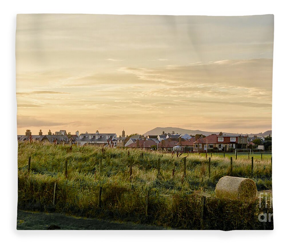 Countryside Landscape Fleece Blanket featuring the photograph Golden Evening. by Elena Perelman