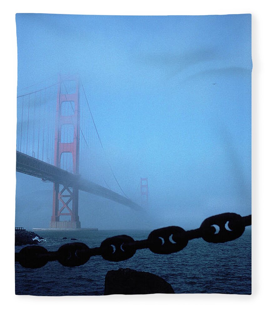America Fleece Blanket featuring the photograph Golden Gate Bridge from Fort Point by Frank DiMarco