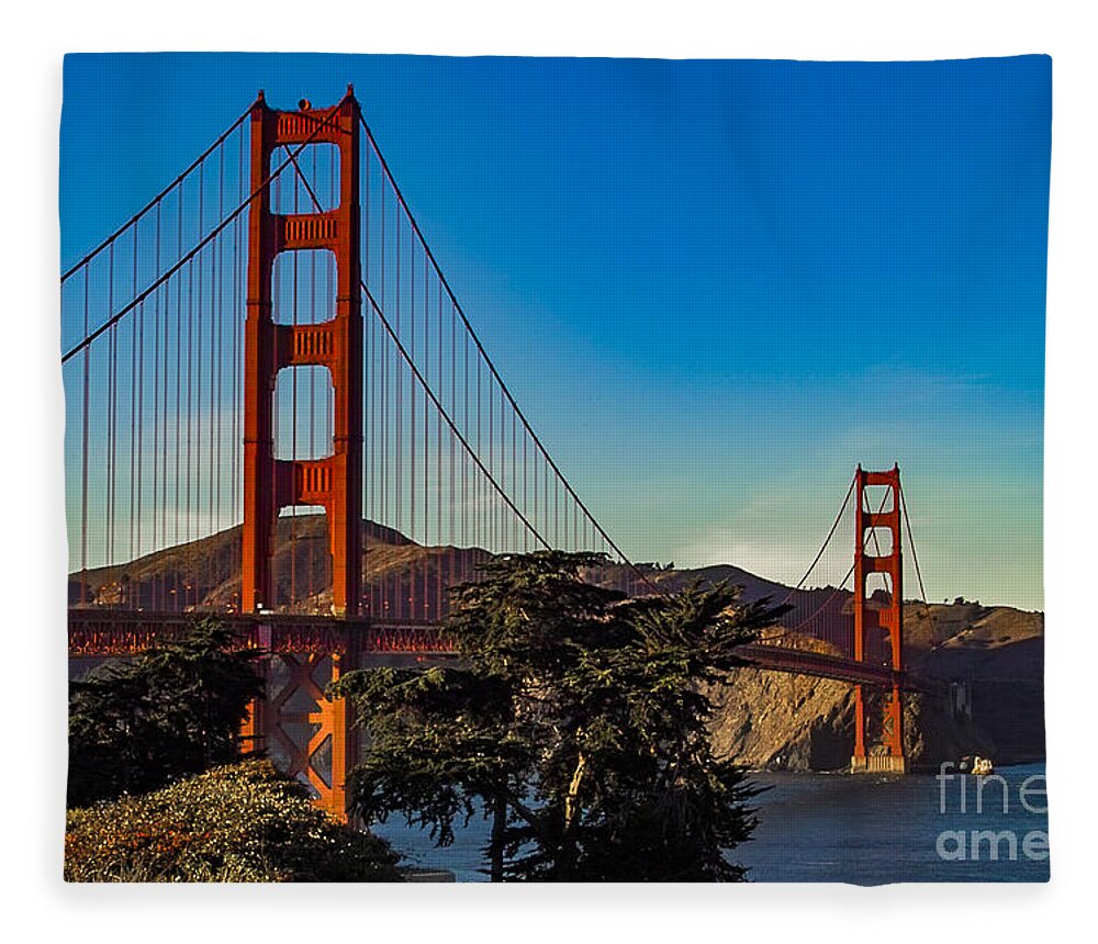 Golden Gate Bridge Fleece Blanket featuring the photograph Golden Gate Bridge San Francisco California by Kimberly Blom-Roemer