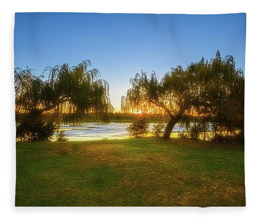 Mad About Wa Fleece Blanket featuring the photograph Golden Lake, Yanchep National Park by Dave Catley