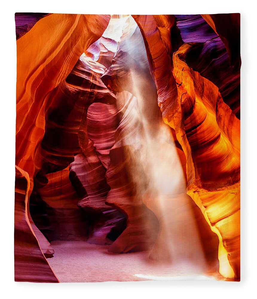 Nature Photography Fleece Blanket featuring the photograph Golden Pillars by Az Jackson