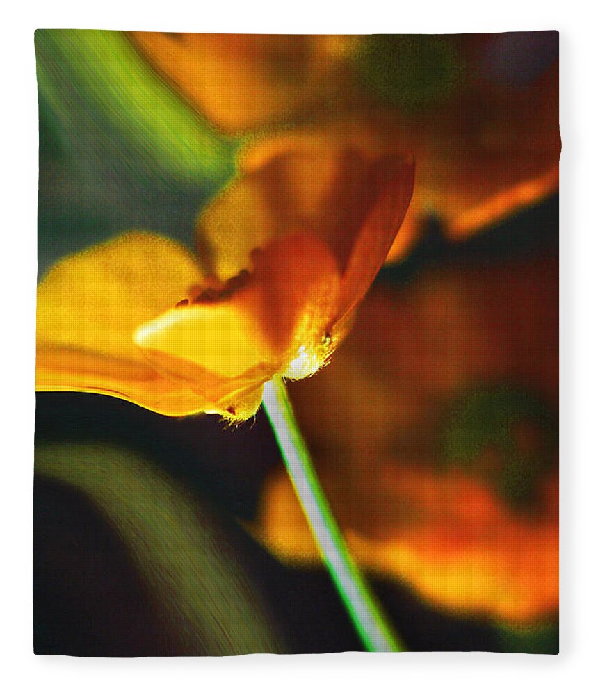 Flowers Fleece Blanket featuring the photograph Golden Possibilities... by Arthur Miller