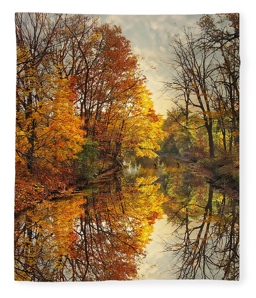 Nature Fleece Blanket featuring the photograph Golden Reflections by Jessica Jenney