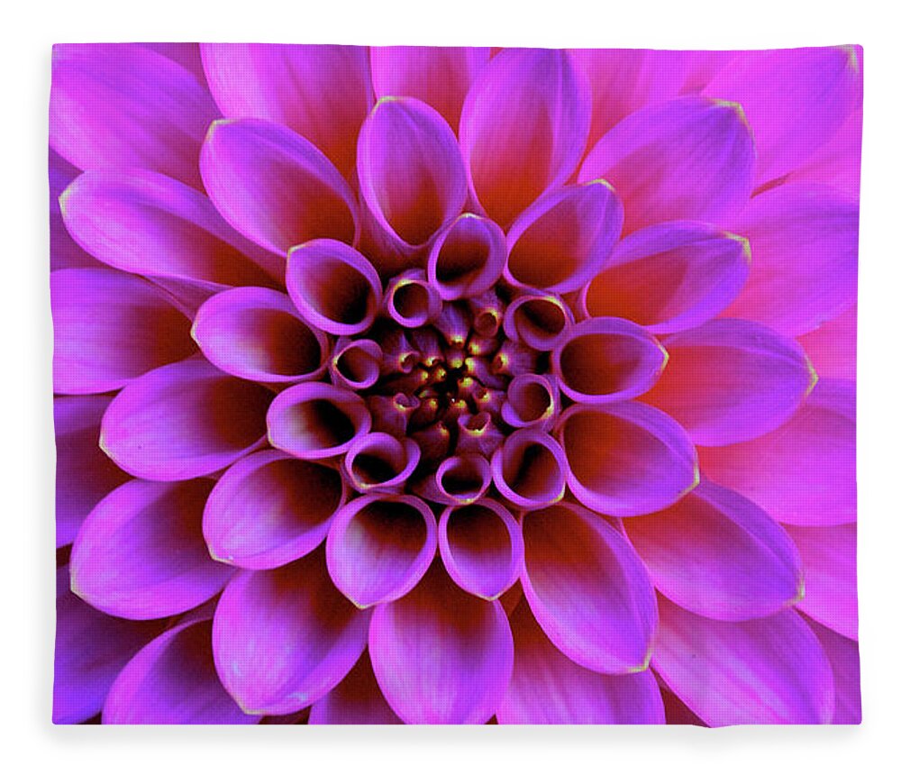Flower Fleece Blanket featuring the photograph Golden Tips by Emerita Wheeling