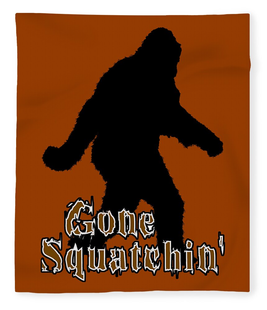 Sasquatch Fleece Blanket featuring the digital art Gone Squatchin by Gravityx9  Designs
