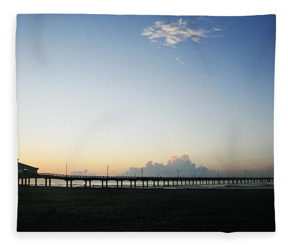 Water Fleece Blanket featuring the photograph Good Morning Coastal Pier by Marilyn Hunt