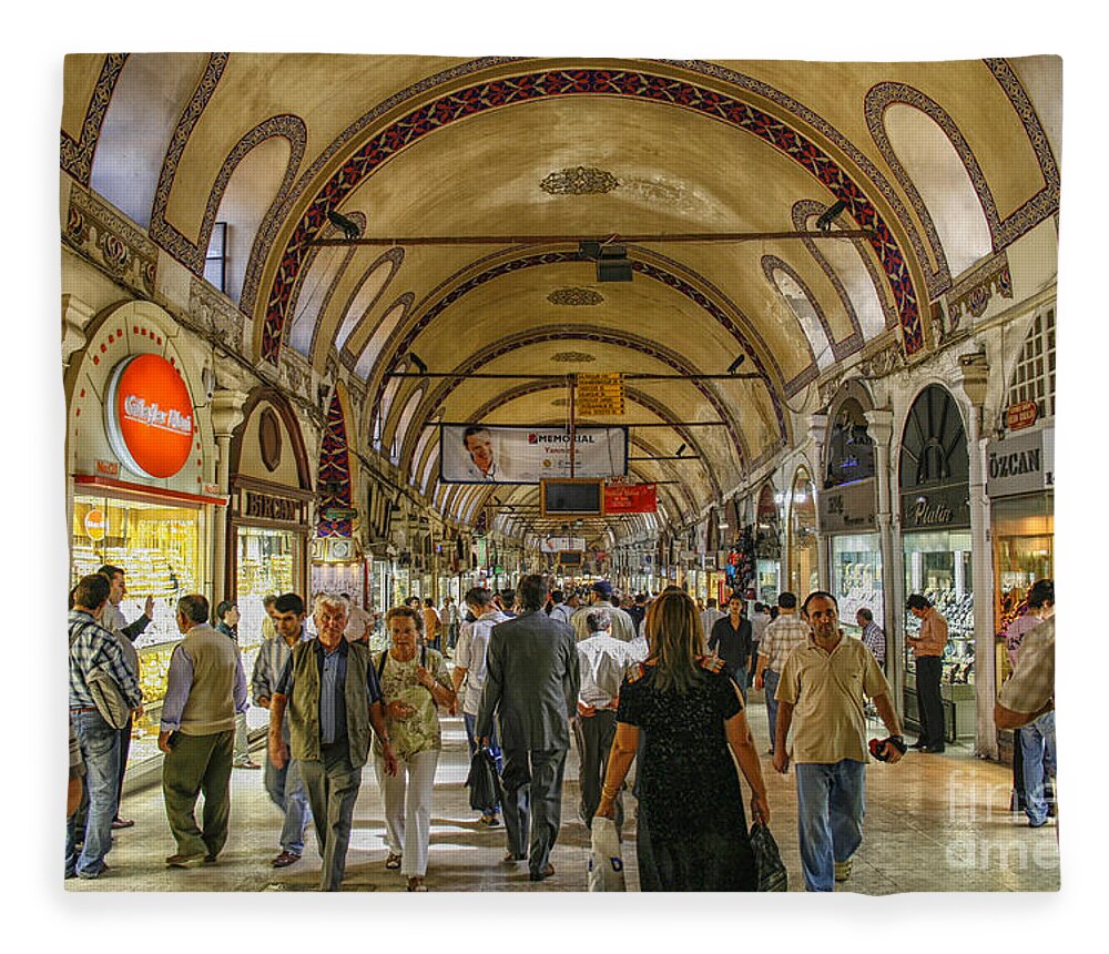 Istanbul Fleece Blanket featuring the photograph Grand bazar Istanbul by Patricia Hofmeester