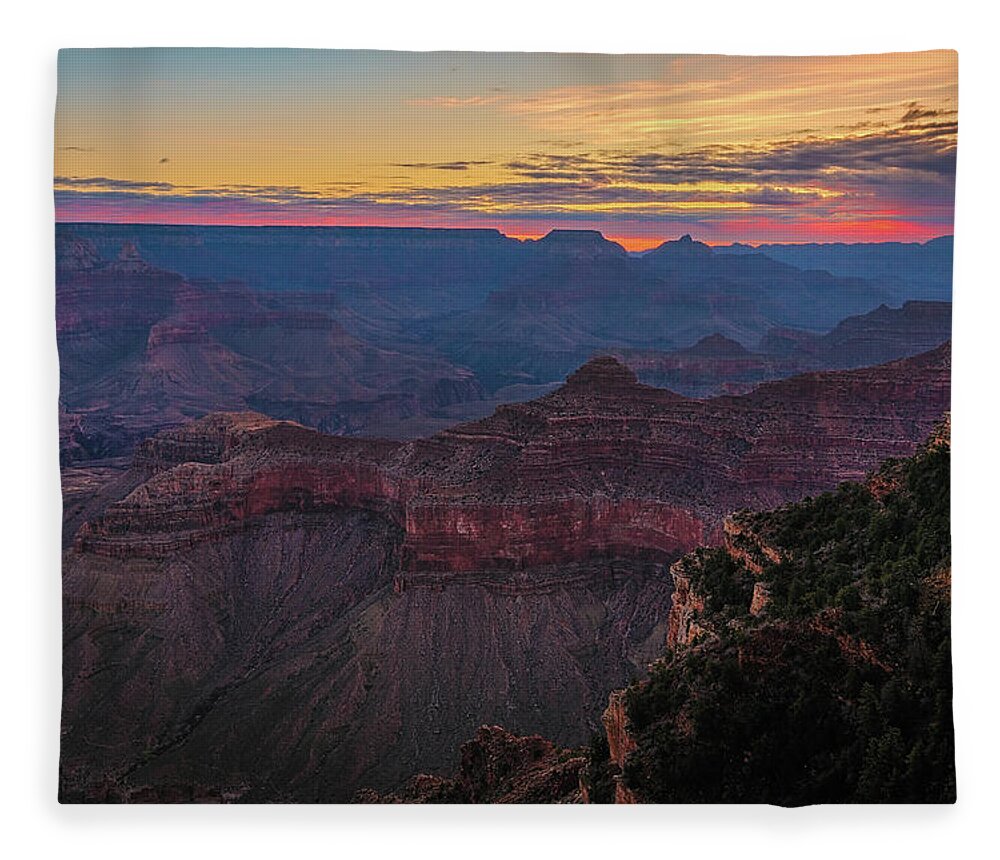Arizona Fleece Blanket featuring the photograph Grand Canyon Sunrise by John Hight