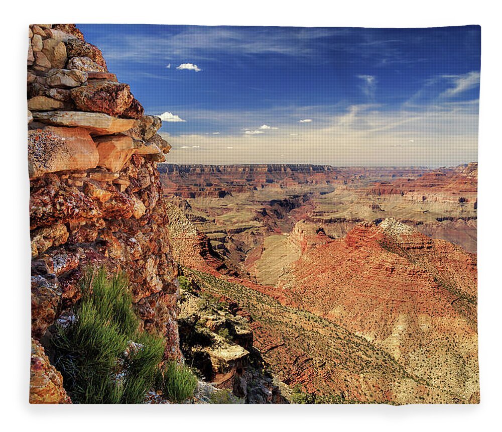 Grand Canyon Fleece Blanket featuring the photograph Grand Canyon Wall by James Eddy