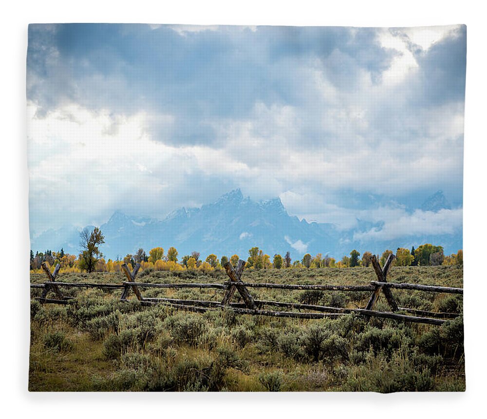 National Parks Fleece Blanket featuring the photograph Grand Tetons by Aileen Savage