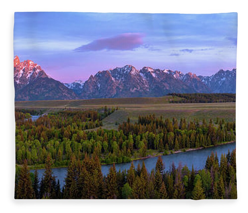 Grand Tetons Fleece Blanket featuring the photograph Grand Tetons by Chad Dutson