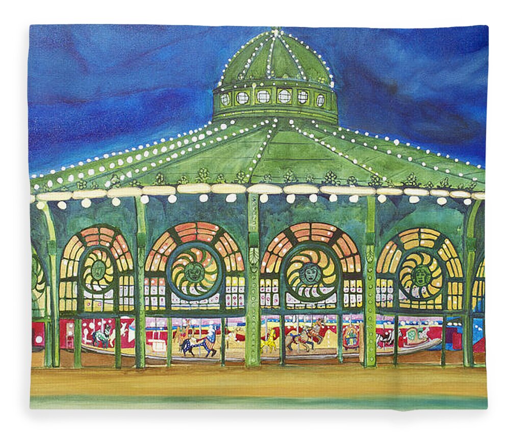Night Paintings Of Asbury Park Fleece Blanket featuring the painting Grasping the Memories by Patricia Arroyo