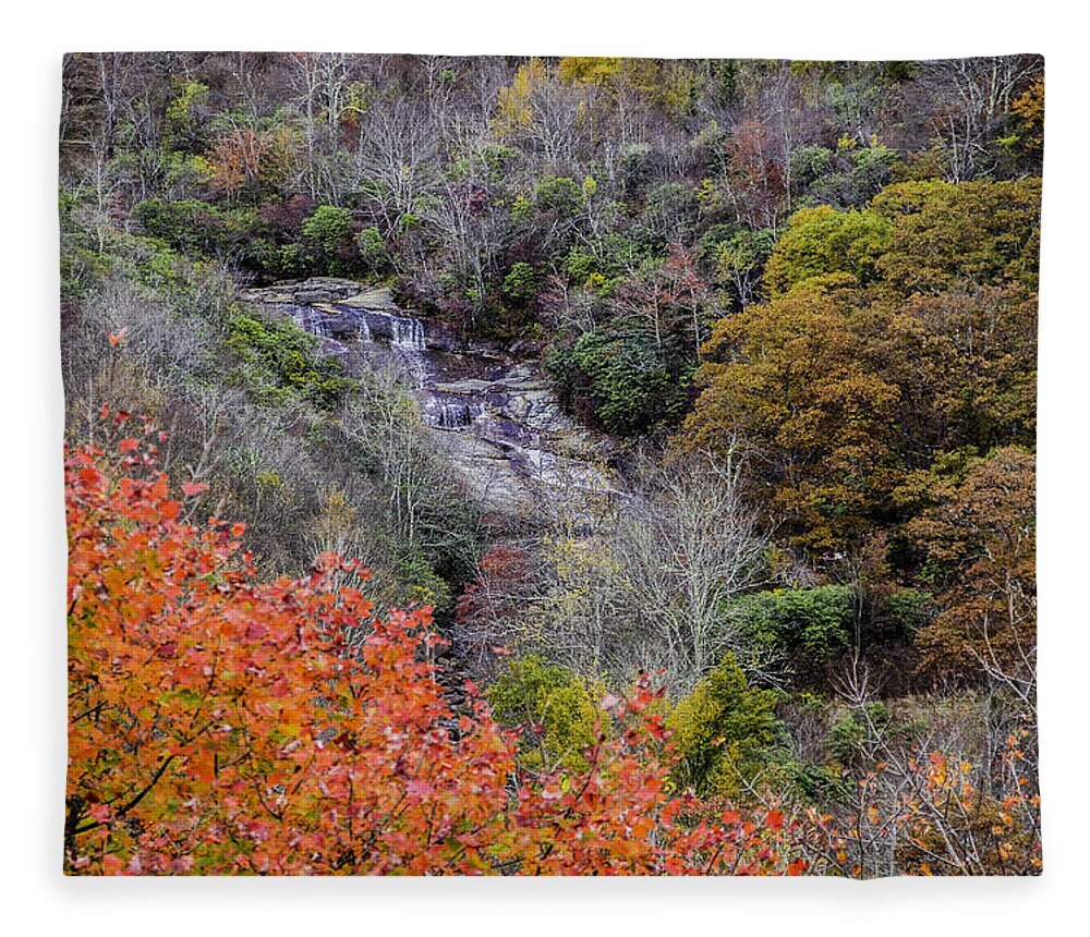 Waterfall Fleece Blanket featuring the photograph Graveyard Fields Lower Falls by Allen Nice-Webb