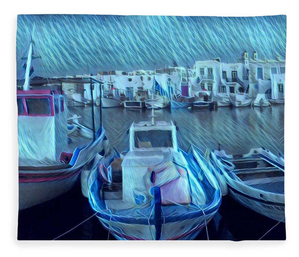 Colette Fleece Blanket featuring the photograph Greek Island House by Colette V Hera Guggenheim
