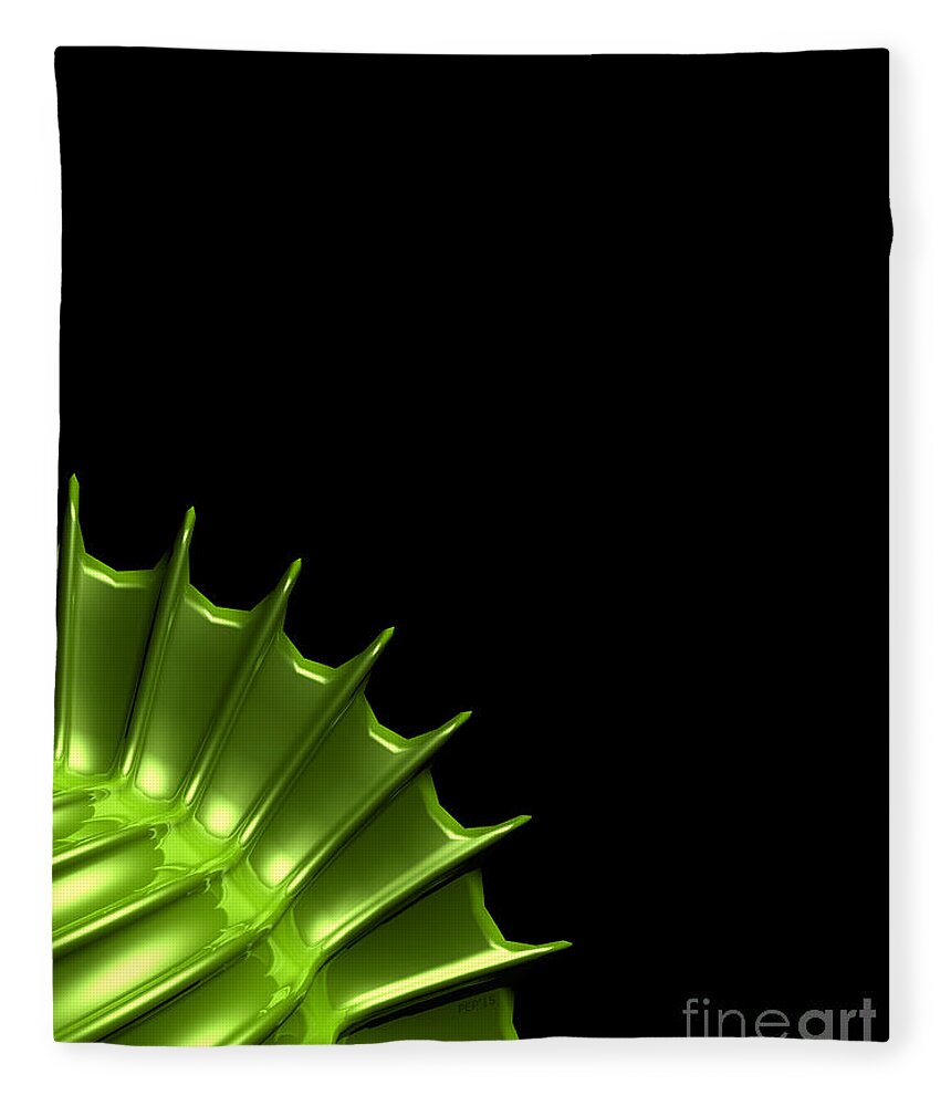 Pod Fleece Blanket featuring the digital art Green Pod by Phil Perkins