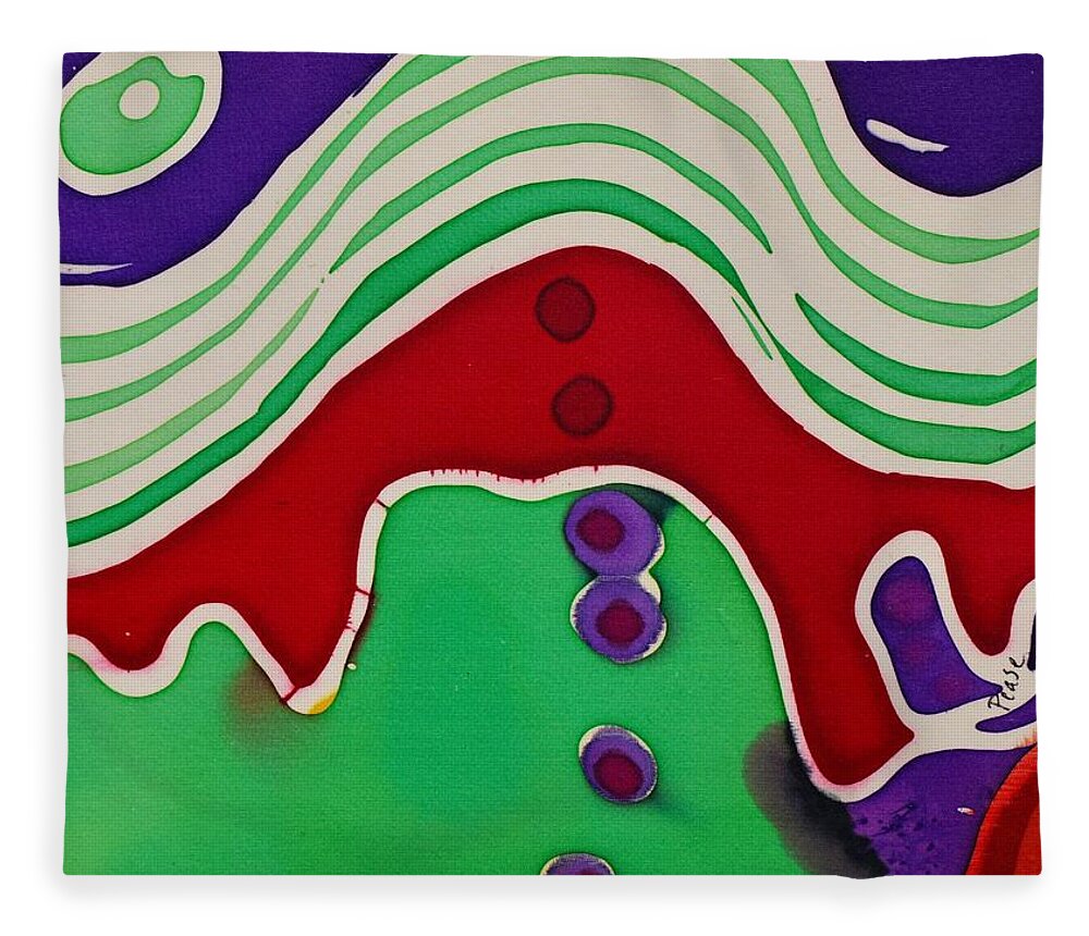  Fleece Blanket featuring the painting Green Serpentine by Barbara Pease