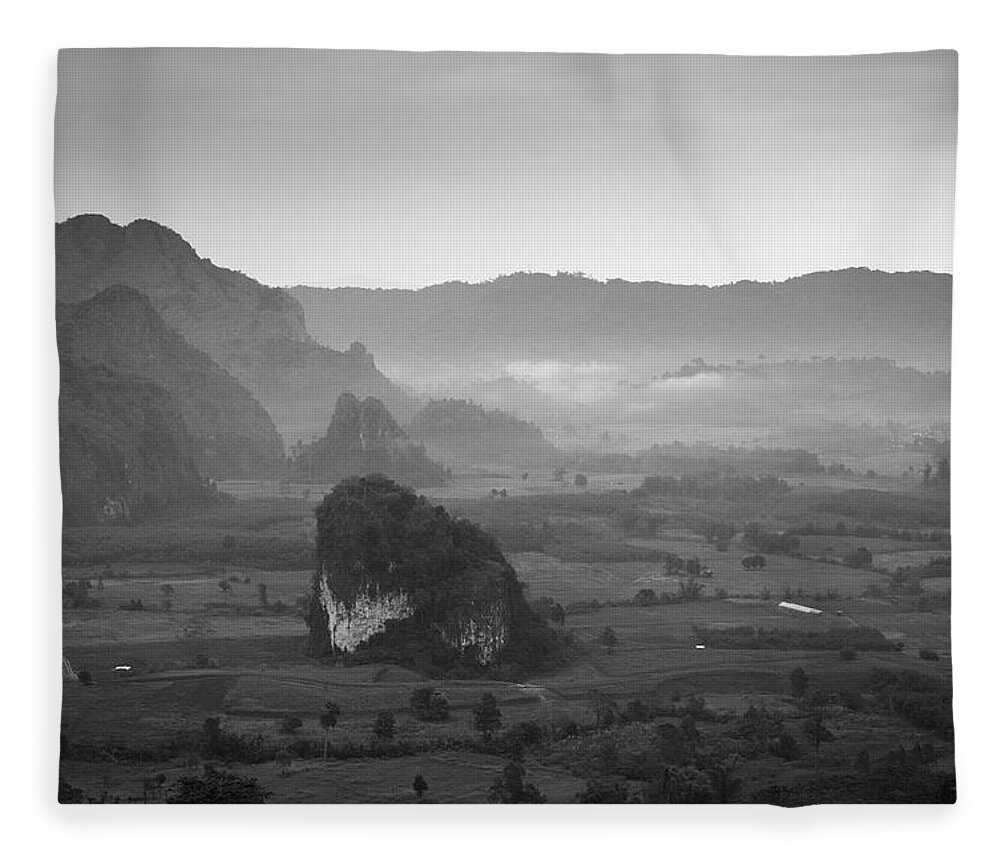 Landscape Fleece Blanket featuring the photograph Ground Fog at Sunrise by Ivan Franklin