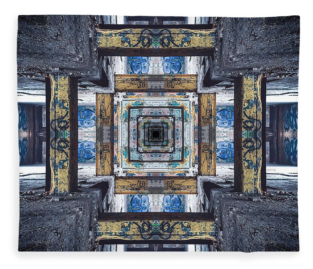 Grunge Fleece Blanket featuring the photograph Grungy Building by Phil Perkins