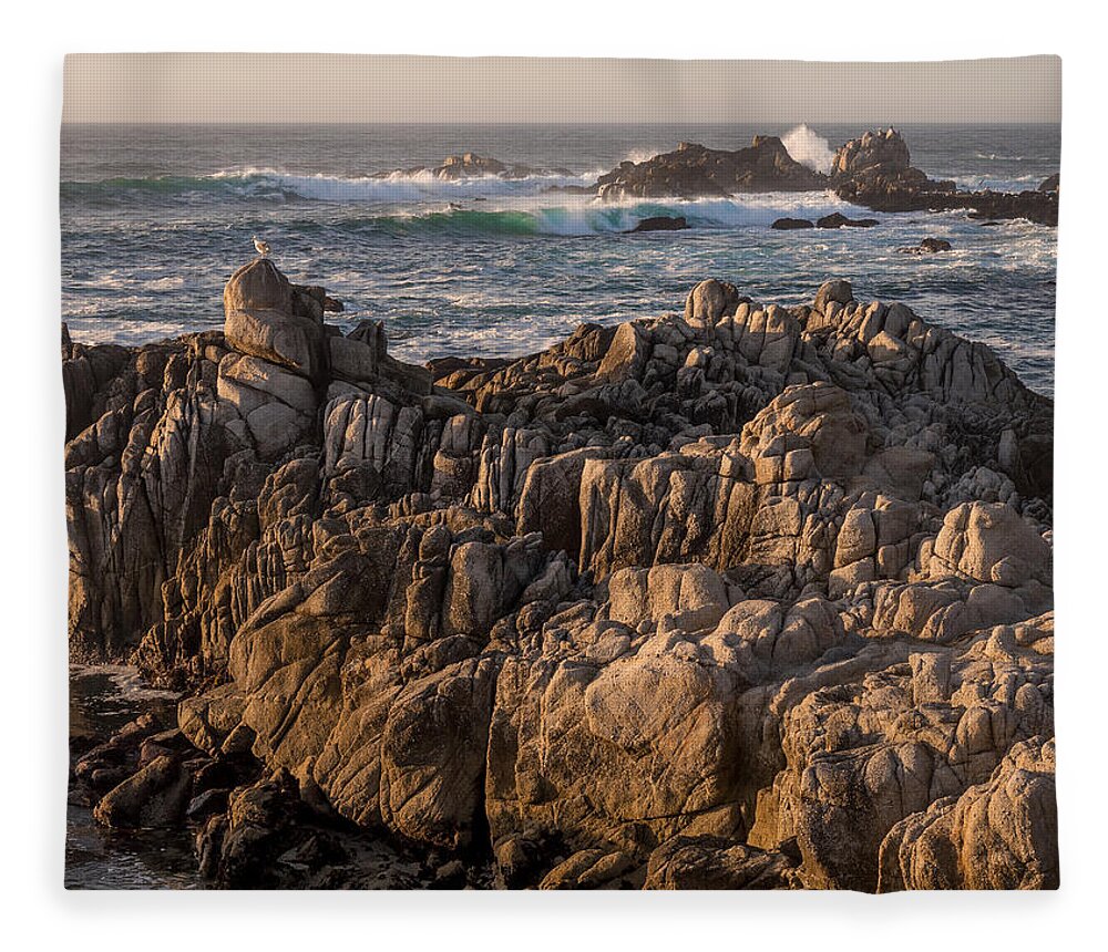 Rocky Coastline Fleece Blanket featuring the photograph Guardians of the Shore by Derek Dean