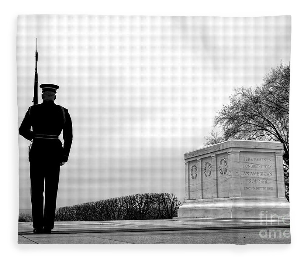 Tomb Fleece Blanket featuring the photograph Guarding the Unknown Soldier by Olivier Le Queinec