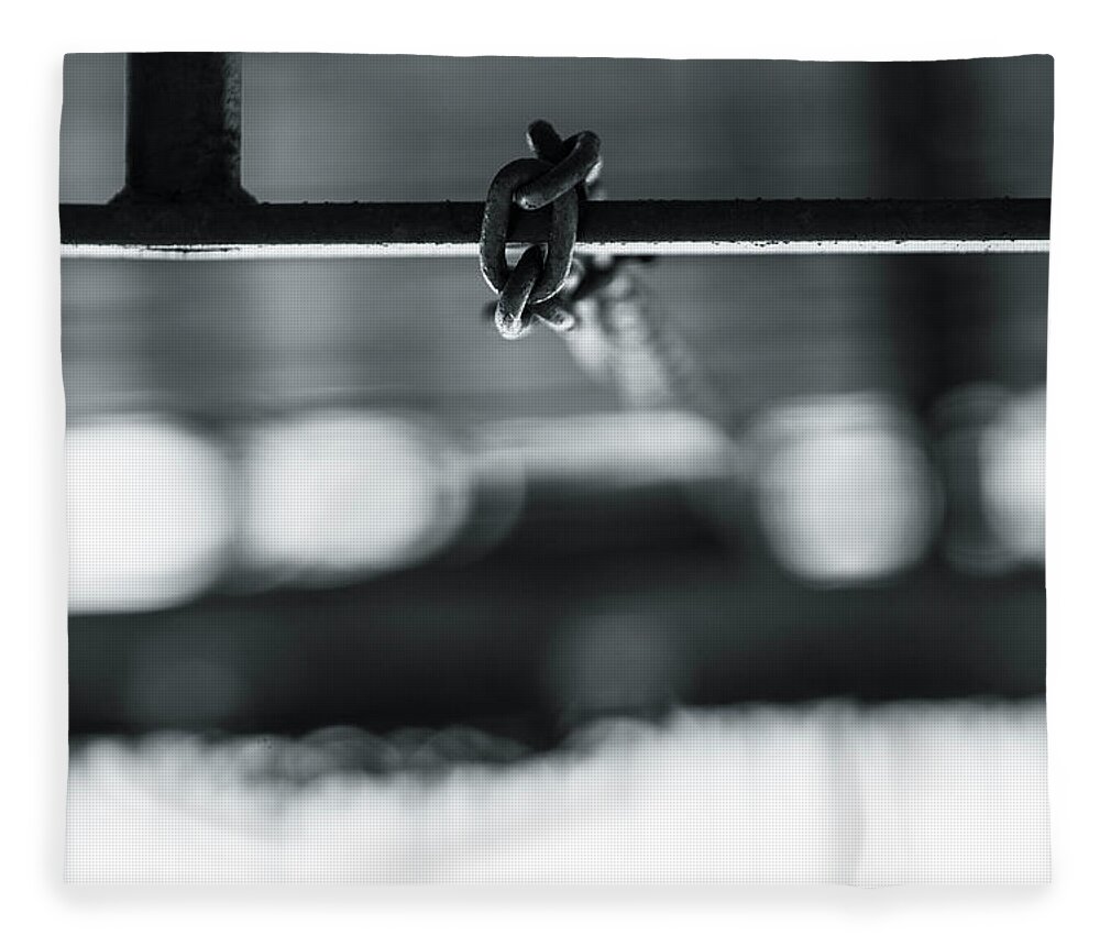 Chain Fleece Blanket featuring the photograph Hanging chain by Jason Hughes