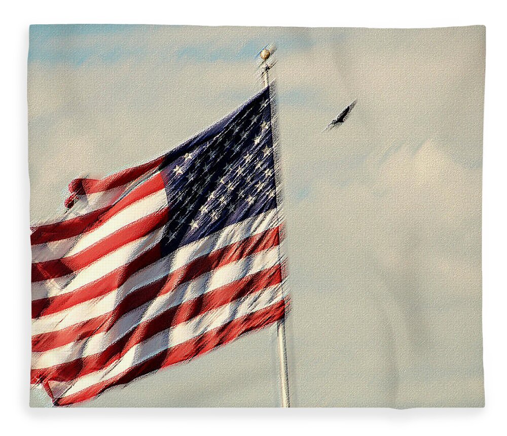 Photography Fleece Blanket featuring the photograph Happy Birthday AMERICA by Susanne Van Hulst