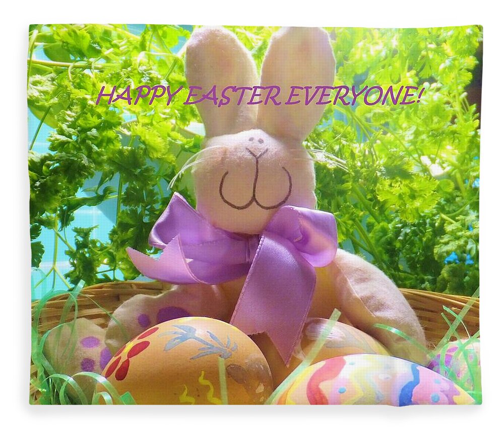 Bunny Fleece Blanket featuring the photograph Happy Easter Everyone by Denise F Fulmer
