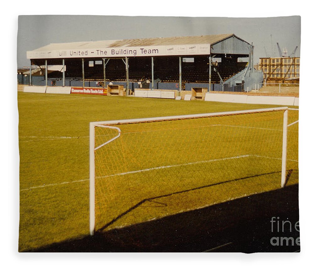  Fleece Blanket featuring the photograph Hartlepool - Victoria Park -Clarence Road Stand 1 - 1980s by Legendary Football Grounds