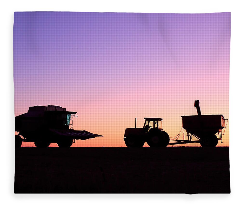 Backlit Fleece Blanket featuring the photograph Harvest Sky by Todd Klassy
