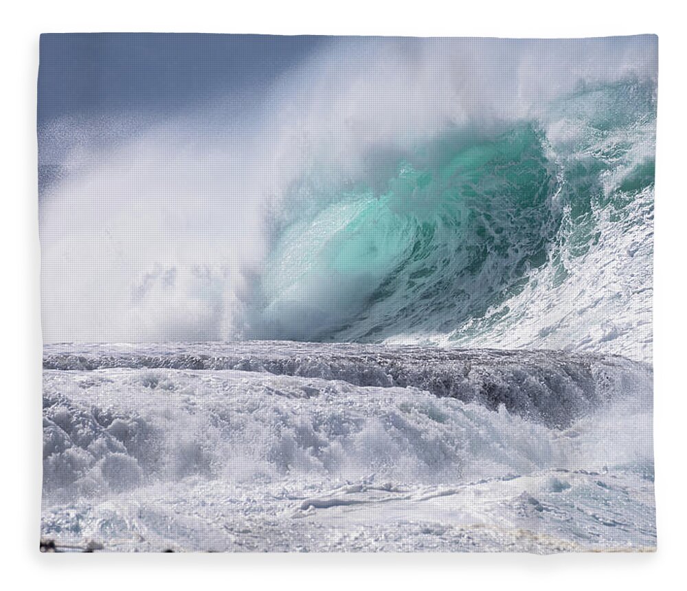 America Fleece Blanket featuring the photograph Hawaii Tidal Wave by Michael Scott