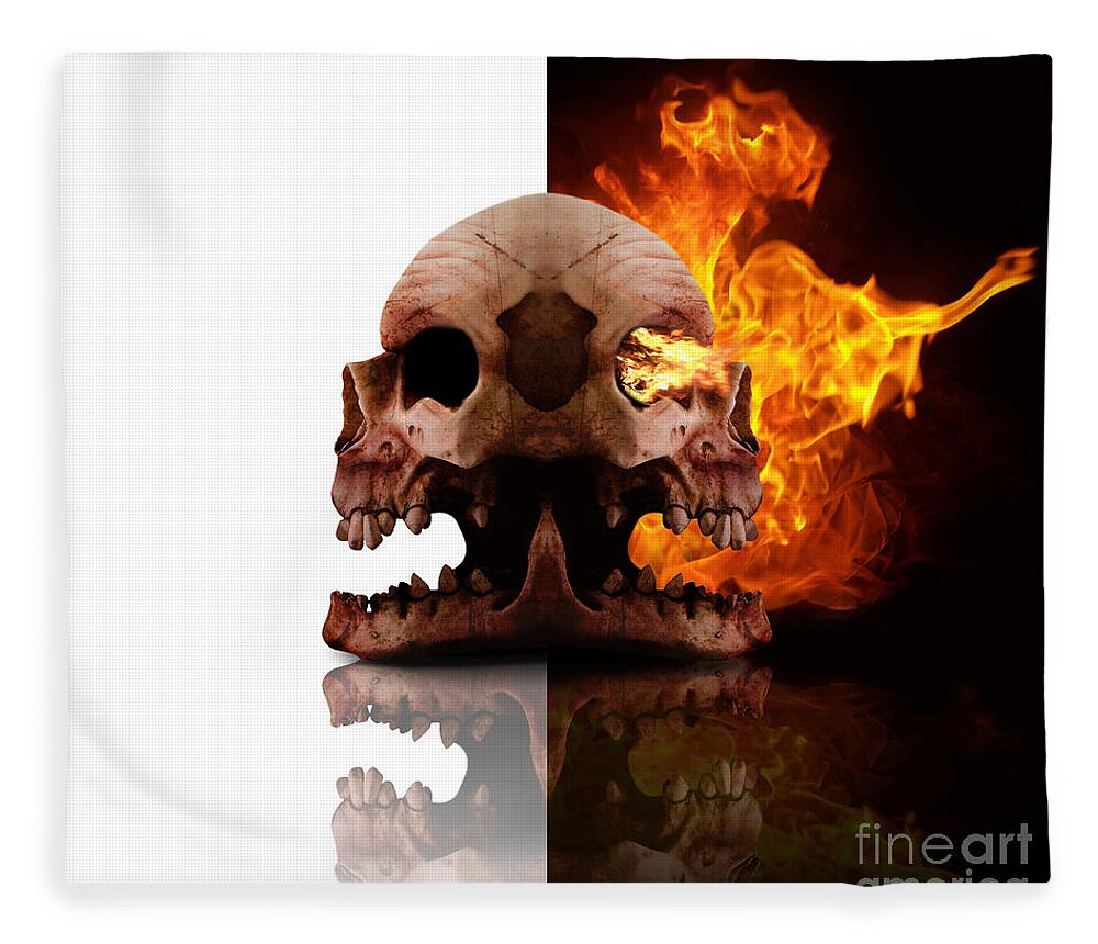 Skulls Fleece Blanket featuring the photograph Heads Of Decay by Jorgo Photography