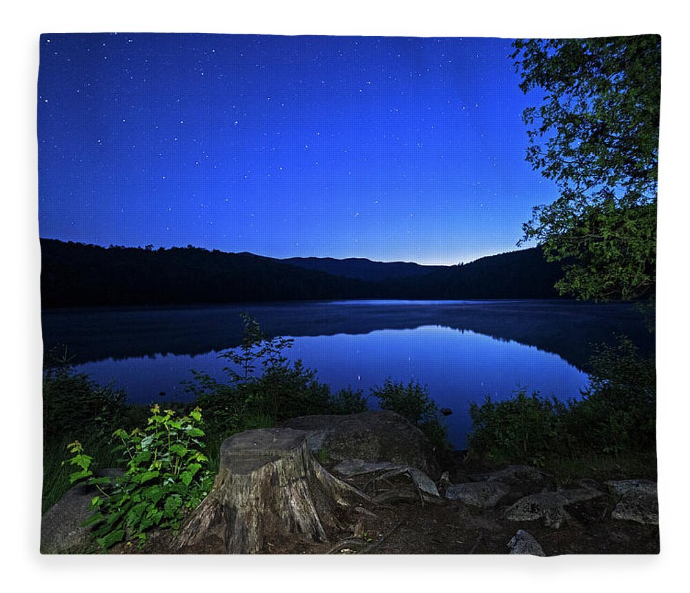 Heart Fleece Blanket featuring the photograph Heart Lake at Twilight Adirondack Loj North Elba New York NY by Toby McGuire