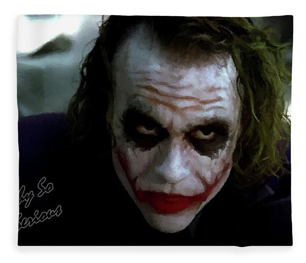 Heath Ledger Fleece Blanket featuring the photograph Heath Ledger Joker Why So Serious by David Dehner