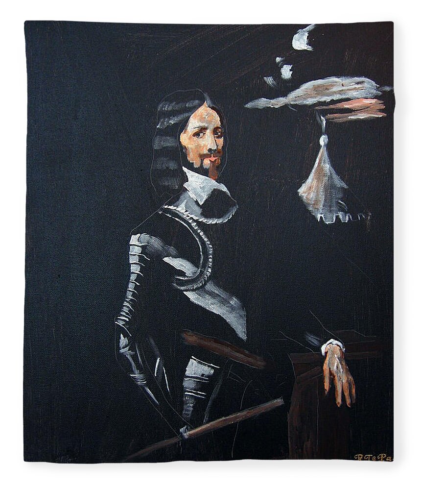 Armour Fleece Blanket featuring the painting Henry Ireton 2 by Richard Le Page