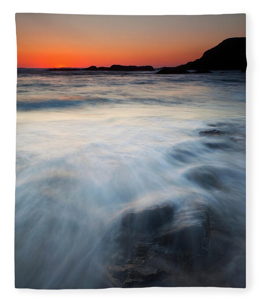 Seal Rock Fleece Blanket featuring the photograph Hidden Beneath the Tides by Michael Dawson
