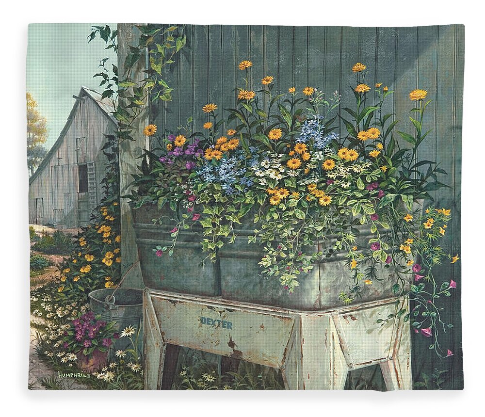Michael Humphries Fleece Blanket featuring the painting Hidden Treasures by Michael Humphries