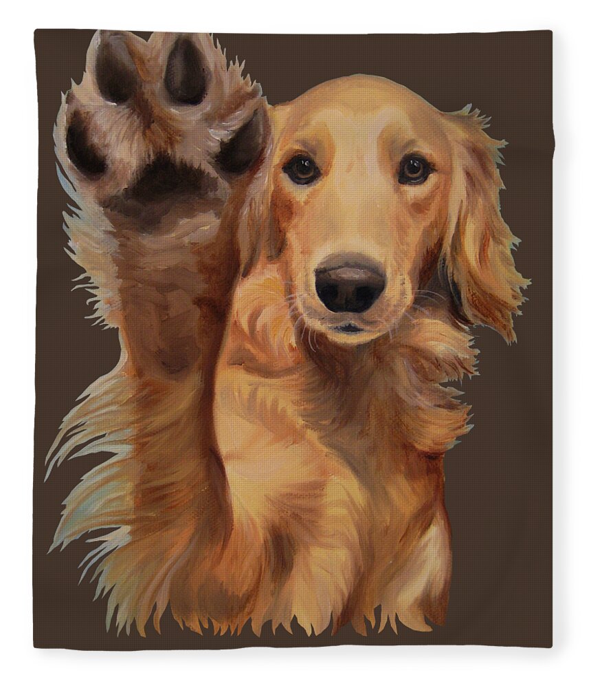 Noewi Fleece Blanket featuring the painting High Five - apparel by Jindra Noewi