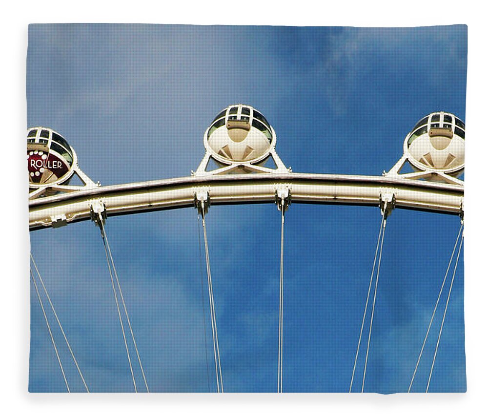 Las Vegas Fleece Blanket featuring the photograph High Roller Ferris Wheel Closeup by Marilyn Hunt