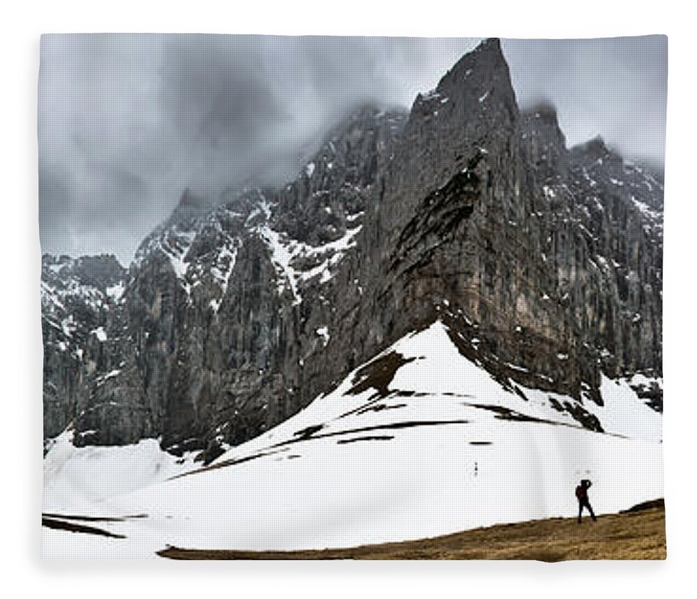 Alpenpark Fleece Blanket featuring the photograph Hiking in the Alps by John Wadleigh