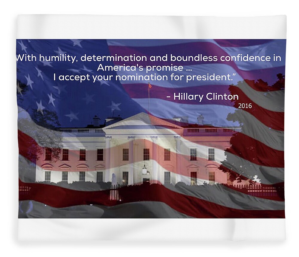 Hillary Clinton Fleece Blanket featuring the photograph Hillary Clinton's Acceptance Speech by Jackson Pearson