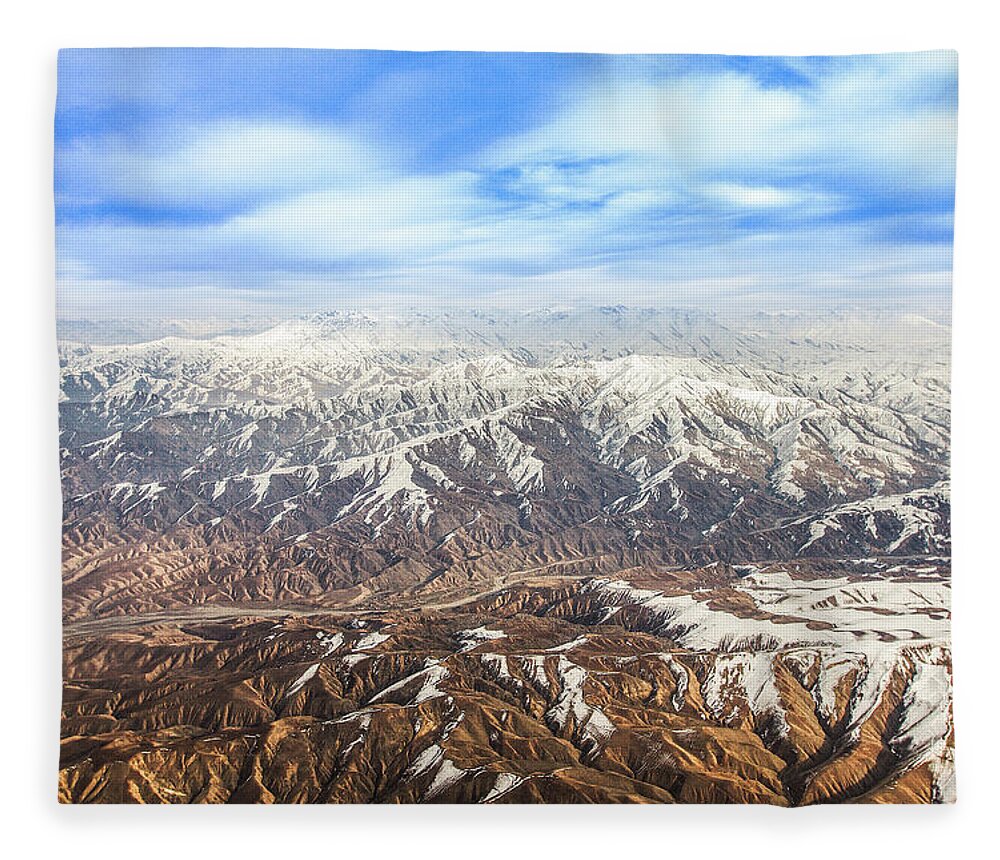 Central Asia Fleece Blanket featuring the photograph Hindu Kush Snowy Peaks by SR Green
