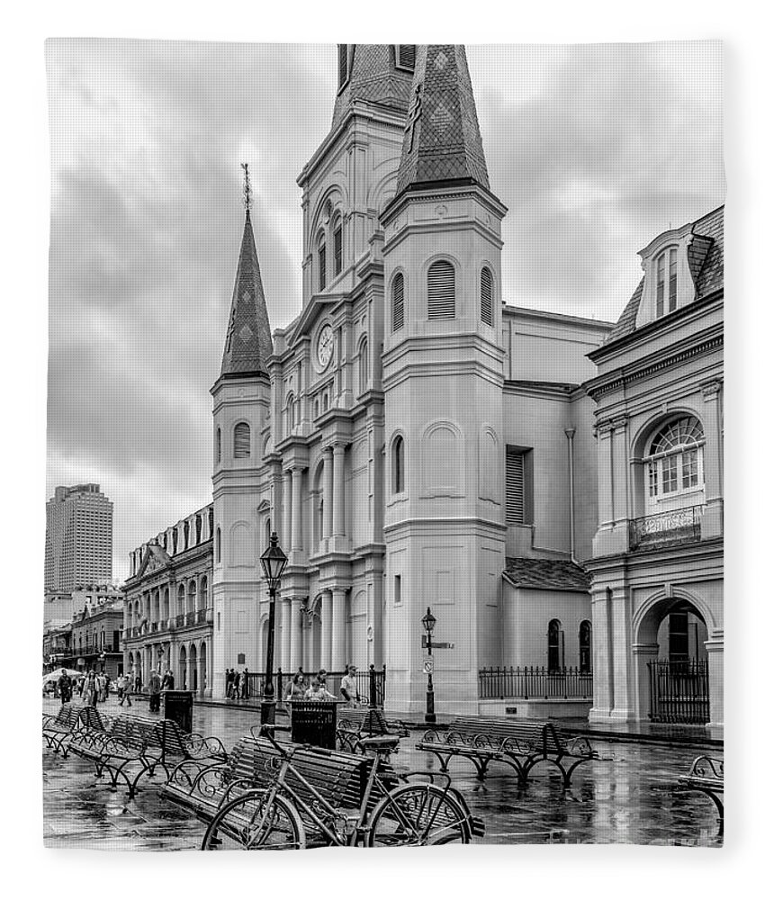 St Louis Cathedral Fleece Blanket featuring the photograph Historical St. Louis Cathedral - NOLA by Kathleen K Parker