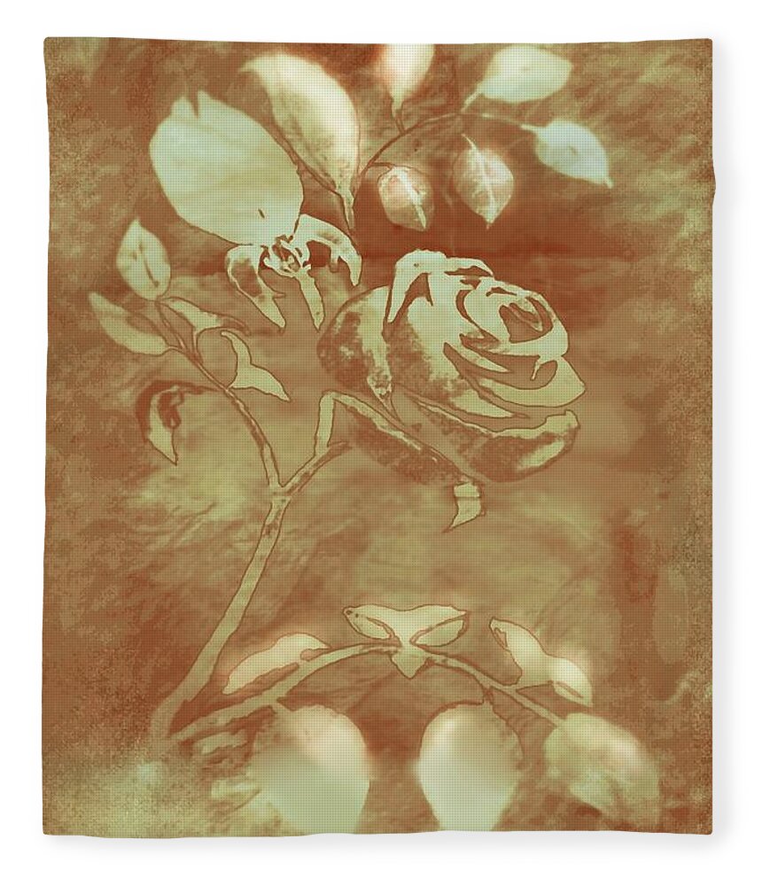 Photograph Fleece Blanket featuring the digital art Honey Rose I by Delynn Addams