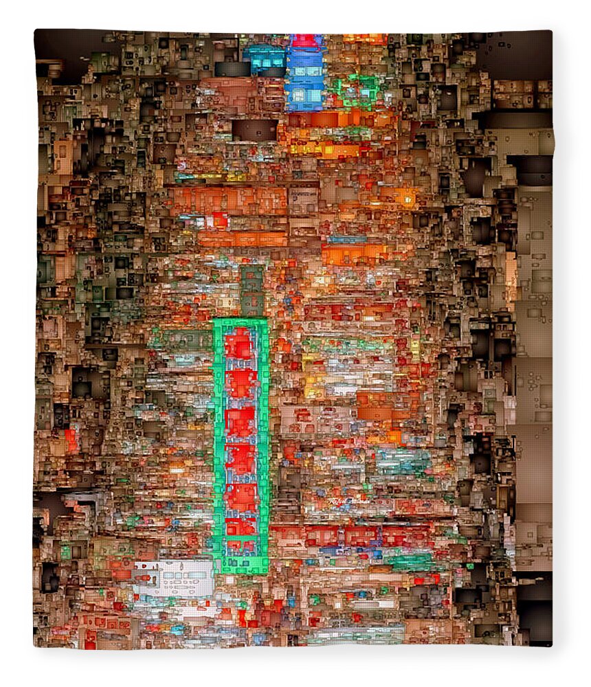 Rafael Salazar Fleece Blanket featuring the digital art Hong Kong -Yaumatei by Rafael Salazar