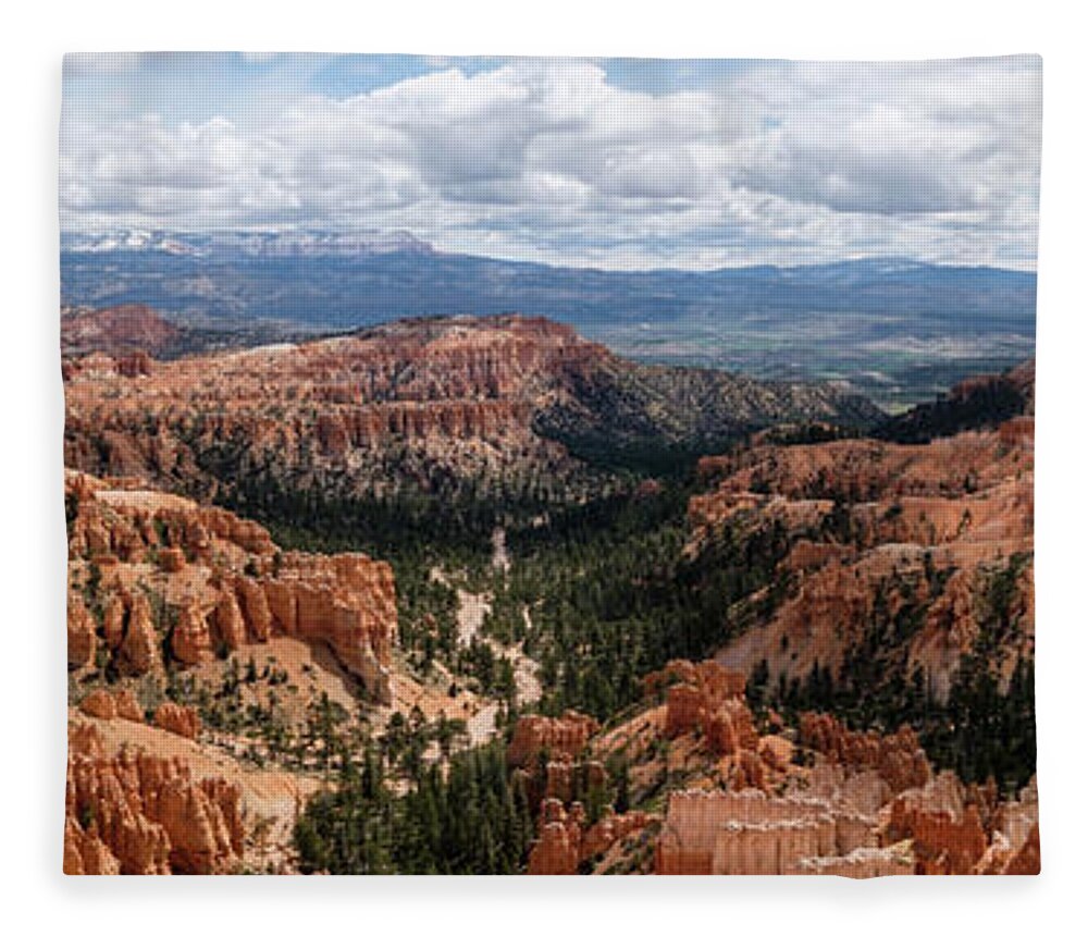 Panorama Fleece Blanket featuring the photograph Hoodoos at Bryce Canyon by Georgette Grossman
