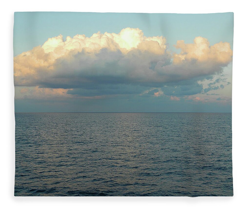 Cloudscape Fleece Blanket featuring the photograph Hovering Over the Atlantic At Sunrise by Emmy Marie Vickers