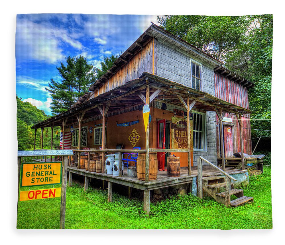 Old General Store Fleece Blanket featuring the photograph Husk General Store by Dale R Carlson